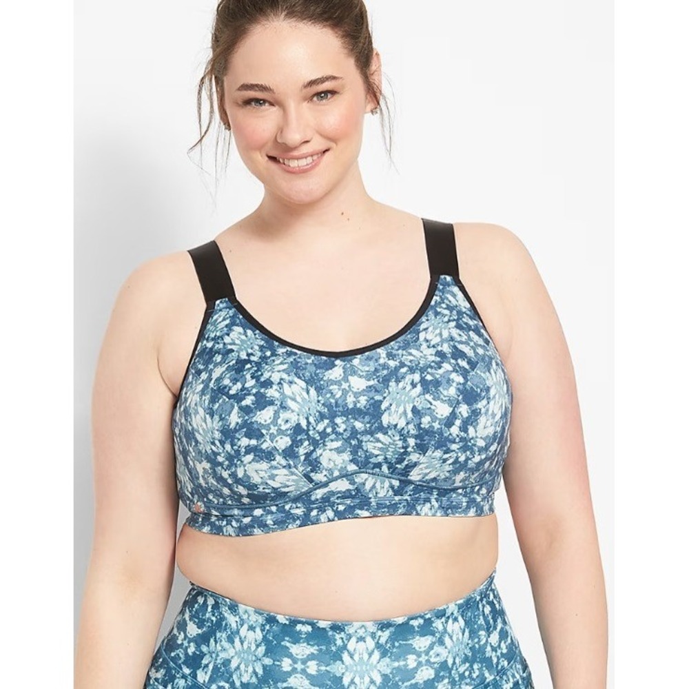 LIVI Active Women's High-Impact Underwire Wicking Sport Bra 36DDD Blue White EUC